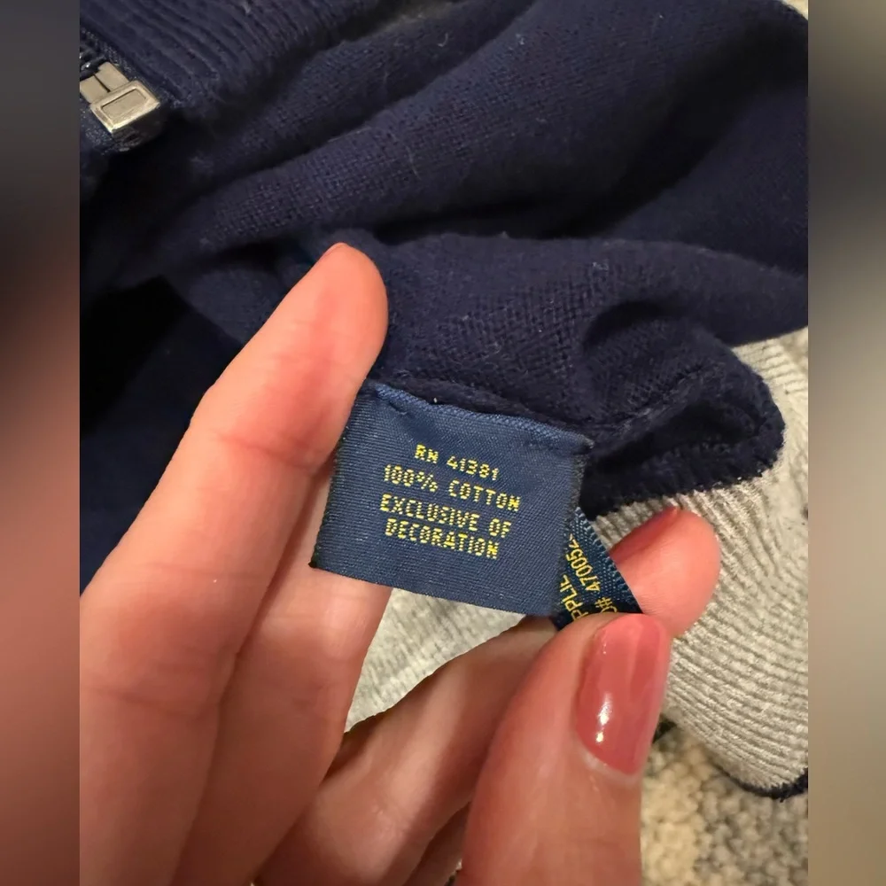 Polo by Ralph Lauren Navy Zip Up Sweater - Picture 5 of 6
